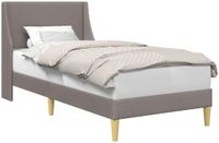 vidaXL Bedframe met hoofdeinde Taupe 90 x 200 cm Stof