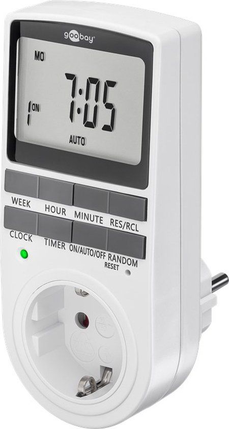 Goobay Digitale Tijdschakelaar - 10 programma's - IP20 - 250V - 16A - Wit