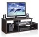 Support TV avec étagères, bois, espresso/noir, 37,08 x 37,08 x 38,1 cm
