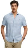 Superdry Riviera Linen Overhemd Met Korte Mouwen Blauw XL Man
