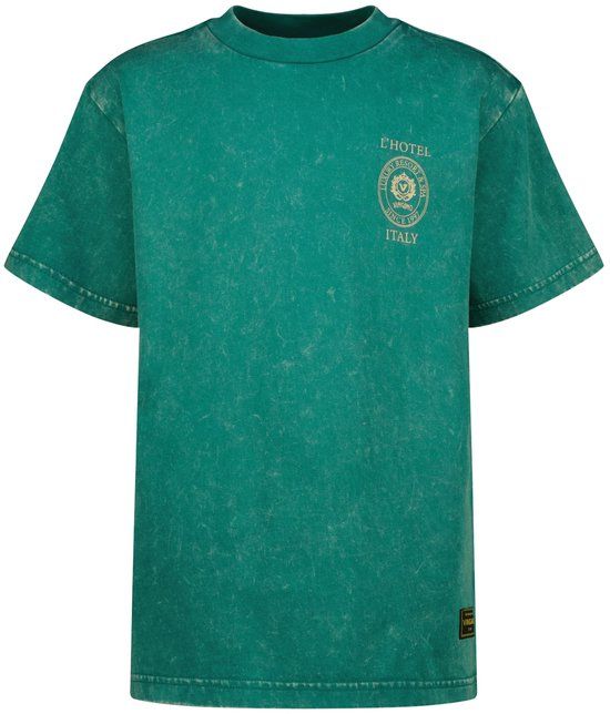 Vingino Heeno Jongens T-shirt Korte mouw Ronde hals Katoen 164 Groen