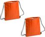 Merkloos / Sans marque Oranje koeltas rugzak 27 x 33 cm - Set van 4