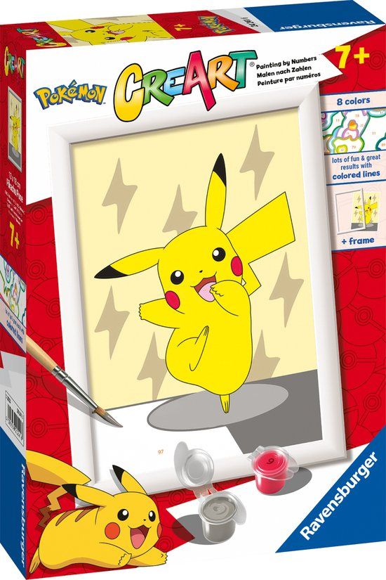 Ravensburger CreArt Pokémon Pikachu Pose - Schilderen op nummer voor kinderen - 7+ jaar