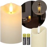 sarcia.eu Beige LED-kaars met vlam-effect, batterijgevoede inzet voor grafkaarsen 10 cm