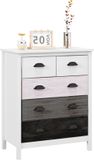 Homcom Kommode MDF, Kiefernholz - 70L x 38B x 85H cm - Weiß