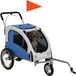 PawHut Pet Bike Trailer - Steel, 600D Oxford Fabric - 154L x 71W x 104H cm - Light Grey