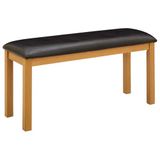 vidaXL - Eetbank - 95 x 32 x 45 cm - Massief Eikenhout - Zwart