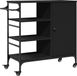 vidaXL Keukentrolley - 87,5x38,5x84,5 cm - Bewerkt Hout - Zwart
