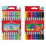 FABER-CASTELL - Viltstiften set Basic & Pastel, 20 dubbele viltstiften
