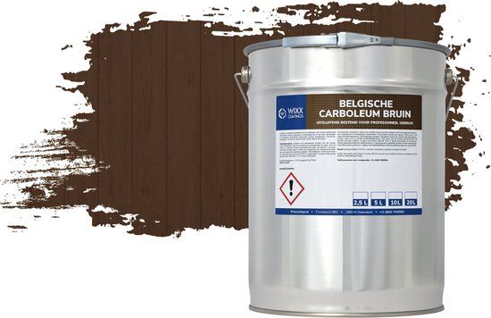 Wixx Belgische Carboleum - 20L - Bruin - Buitenverf voor Hout - Glans - Bruin