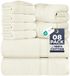 Utopia Towels 8-delige handdoekenset - 2 badhanddoeken, 2 handdoeken en 4 washandjes katoen hotelkwaliteit superzacht en zeer absorberend (ivoor)