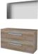 Basic Line Ultimate 46 Badkamermeubelset - 120 x 46 cm - Met Grepen - 2 Lades - Wastafelblad - Spiegel met Indirecte LED Verlichting - Scotch Oak