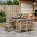 Prolenta Maison Exclusive Tuinset voor buiten, 9-delig, met kussens, mix van beige kleur, gemaakt van polyrotan