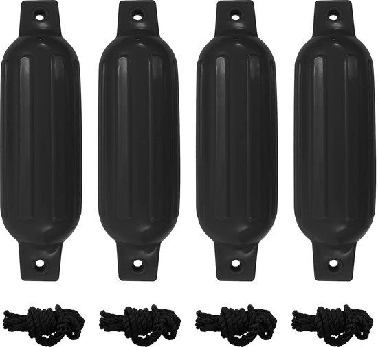 vidaXL Bootstootkussens 4 st 41x11,5 cm PVC zwart