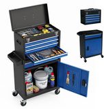 Merkloos / Sans marque Relaxdays Gereedschapswagen - met 5 lades - staal - zwart-blauw
