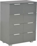 vidaXL Dressoir 60x35x80 cm bewerkt hout hoogglans grijs