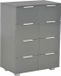vidaXL Dressoir 60x35x80 cm bewerkt hout hoogglans grijs