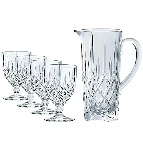 Spiegelau & Nachtmann 5-delige set met 1 karaf (1190 ml) + 4 x wijnglazen (350 ml), kristalglas, Noblesse, 102387