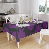 Bonamaison Tafelkleed, Anti-Mold, Sneldrogend, Waterdicht, 100% Polyester Tafellaken, Paars, zwart, 140 x 160 Cm