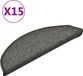 VidaXL Trapmatten 15 stuks 56x17x3 cm grijs en zwart
