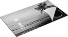 Chefcare Inductie Beschermer Tropisch Strand - Zwart Wit - 95x55 cm