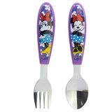 STOR 2-delig Kinderbestek Set Minnie Mouse Roestvrij Staal Vork en Lepel met Gedecoreerd Handvat BPA-vrij voor Kinderen