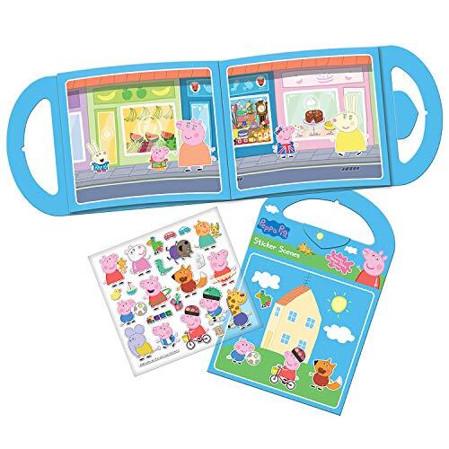 Paper Projects 01.70.29.010 Peppa Pig Activity Set-bevat zes scènes en meer dan 50 herbruikbare stickers, blauw, 23,5 cm x 15,5 cm