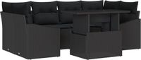 vidaXL Tuinbank Set Zwart Polyrattan 4-zits