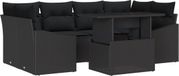 vidaXL Banc de jardin noir polyrotin 4 places