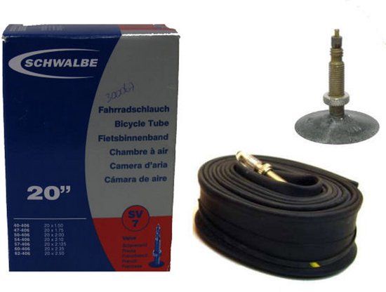 Schwalbe Binnenband Fiets - Frans Ventiel - 40 mm - 20 x 150 - 250 - Zwart