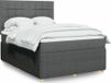 Maison Exclusive - Sommier à lattes de lit avec matelas gris foncé 140x190cm tissu