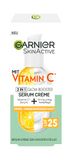 Garnier Serum-crème tegen vermoeide huid en donkere vlekken, 2-in-1 dagverzorging voor meer glow en een gelijkmatige teint, met vitamine C, Skin Active, 50 ml