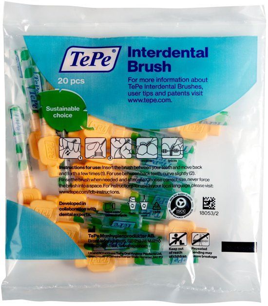 TePe Interdentale Ragers Extra Soft Lichtoranje ISO maat 1 – 0,45 mm (20 stuks)