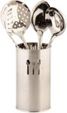 Item International Keukengerei set van 4x stuks in RVS keukenhulp houder