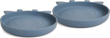 Nuuroo - Siliconen kinderbord Akila giraf anti slip 2 stuks - bearing sea