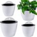 Sans marque Pots de fleurs suspendus à absorption d'eau automatique pour intérieur et extérieur - 4 pièces