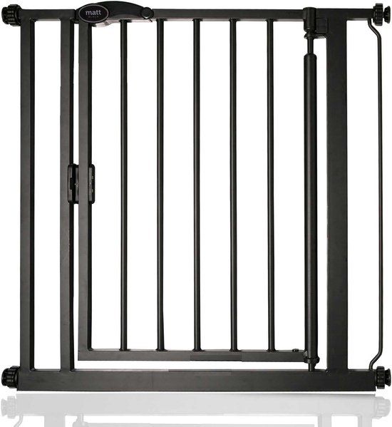 Safetots Self Closing Klemhek, Traphekje, 75cm - 82cm, Mat Zwart