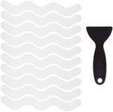 Merkloos / Sans marque Shenzhen Haorui Industrial Technology Co., Ltd. 24 Stuks Antislip Strips - Zelfklevend met Schraper - Voor Badkamer, Badkuip, Douche, Traptreden
