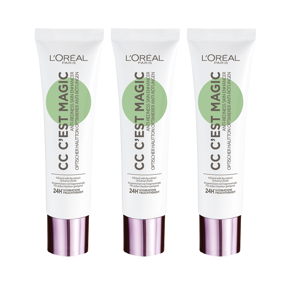 L'Oréal Make-Up Designer CC C'est Magic - anti-roodheidscrème - CC Cream 3 stuks voordeelverpakking – 30 ml (voorheen Glam Nude)