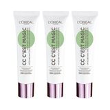 L'Oréal Make-Up Designer CC C'est Magic - anti-roodheidscrème - CC Cream 3 stuks voordeelverpakking – 30 ml (voorheen Glam Nude)