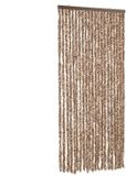 vidaXL Vliegengordijn 90x220 cm Chenille Beige en Donkerbruin