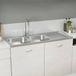 vidaXL - Gootsteen - dubbele - bakken - 1200x500x155 - mm - roestvrij - staal - zilver