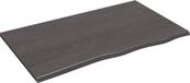vidaXL Wastafelblad 100x60x2 cm behandeld massief eikenhout donkerbruin