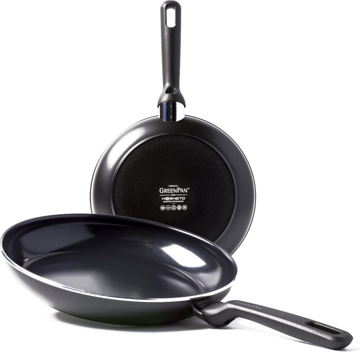 Greenpan Memphis Koekenpannenset - Ø 24 + Ø 28 cm - Zwart