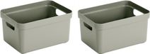 Sunware Opbergbox Sigma - 10x - kunststof - lichtgroen - 13 liter - Opbergbakken/opbergers - 35 x 25 x 18 cm