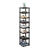 Furinno Turn-N-Tube 8-laags verticale ruimtebesparende vrijstaande schoenentoren, schoenenrek voor kastingang, espresso/zwart