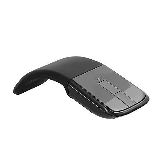 Fesjoy 2,4 G draadloze muis met USB-Arc-muis met touch-functie, vouwbare optische muizen met USB-ontvanger, buigmuis compatibel met pc-laptop (zwart)