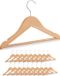 Merkloos Relaxdays Kinderkledinghangers Hout - Set van 20 - Inkepingen - Broeklat - Draaibare Haak - Naturel