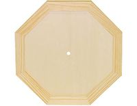 Achthoekige klok van massief grenenhout met glas, 27 x 29 x 4 cm