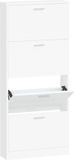 vidaXL Schoenenkast - 59x17x150 cm - Bewerkt Hout - Wit